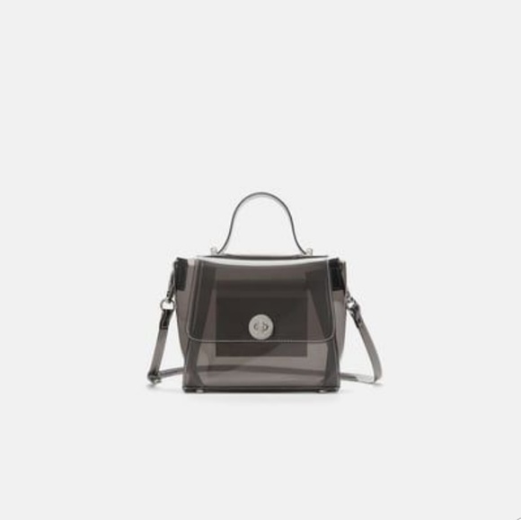 zara black transparent bag